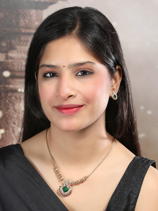 Green Meenakari Beads Necklace Set