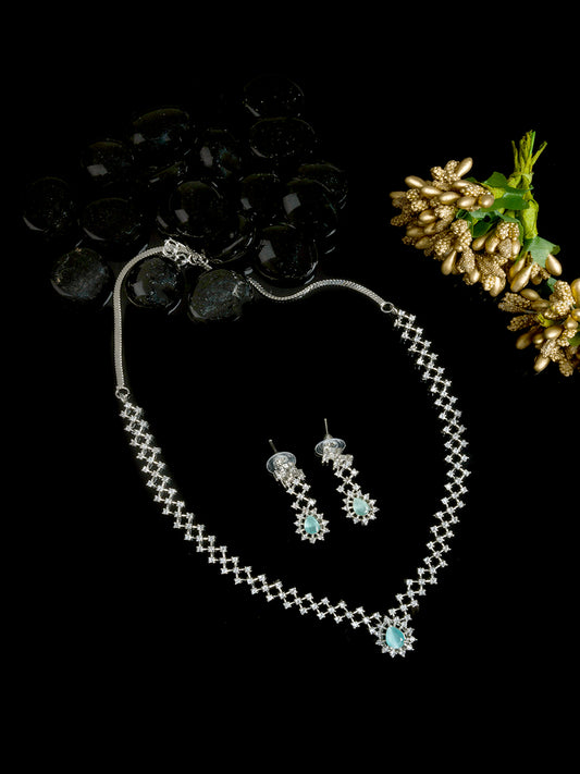 Handmade Turquoise AD Pendant Style Necklace Set