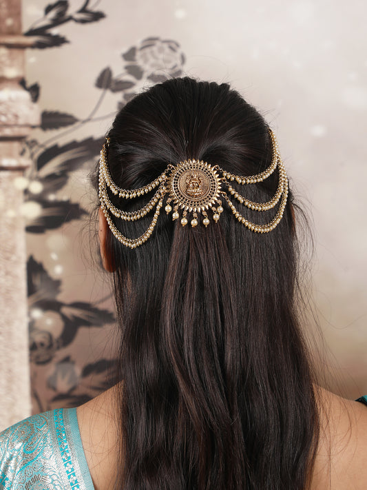 Classic Antique Temple Jada Billa with Mattal | South Indian Bridal Jada Decor