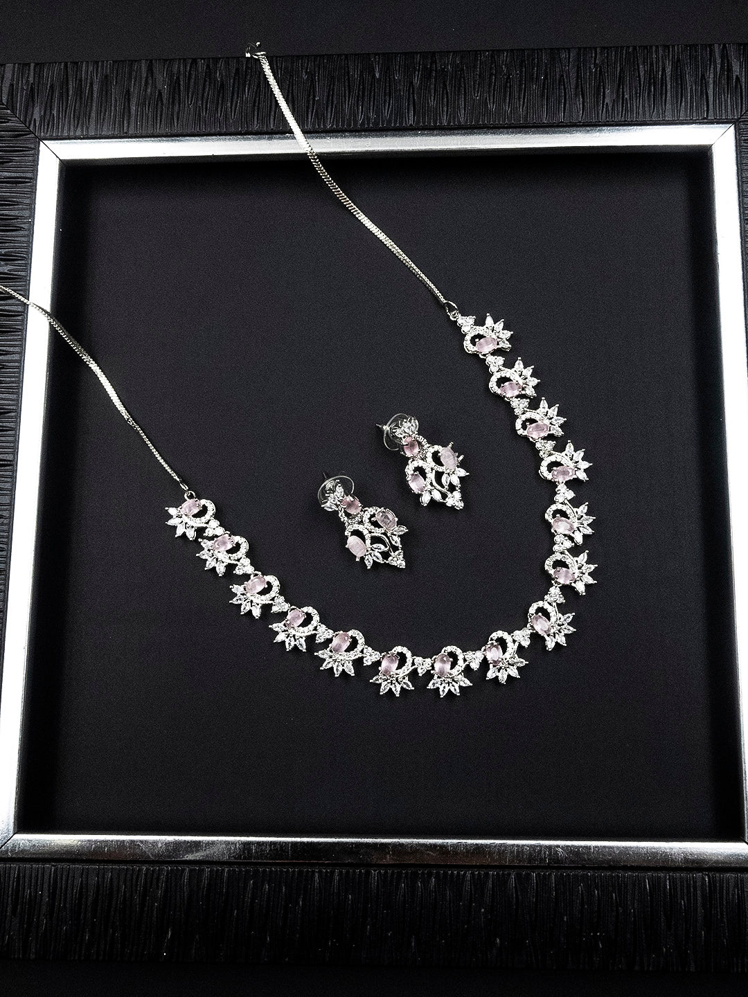 AD CZ jewelry designer necklace set featuring exquisite craftsmanship and stunning design