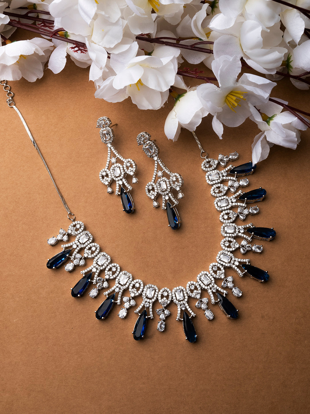 AD CZ jewelry designer necklace set featuring exquisite craftsmanship and stunning design