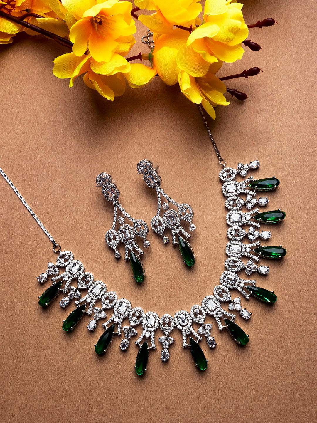 AD CZ jewelry designer necklace set featuring exquisite craftsmanship and stunning design