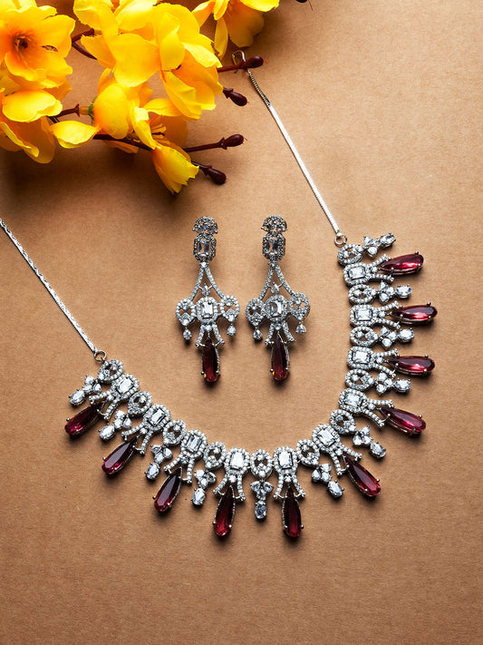 AD CZ jewelry designer necklace set featuring exquisite craftsmanship and stunning design