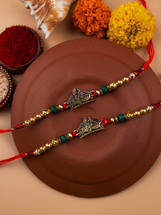 Religious Jai Shree Shyam Beaded Rakhi Combo Set