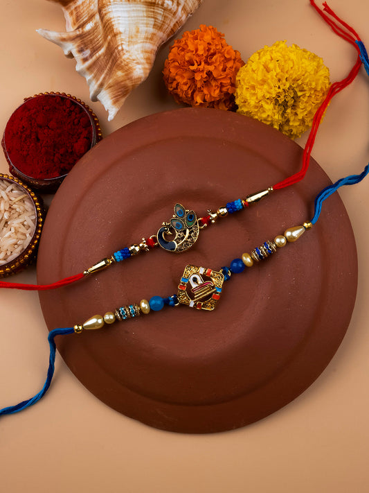 Handcrafted Meenawork Rakhi Combo Pack