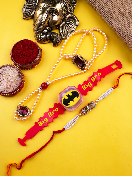 Handcrafted Pearl Beaded Family Rakhi Set of 3