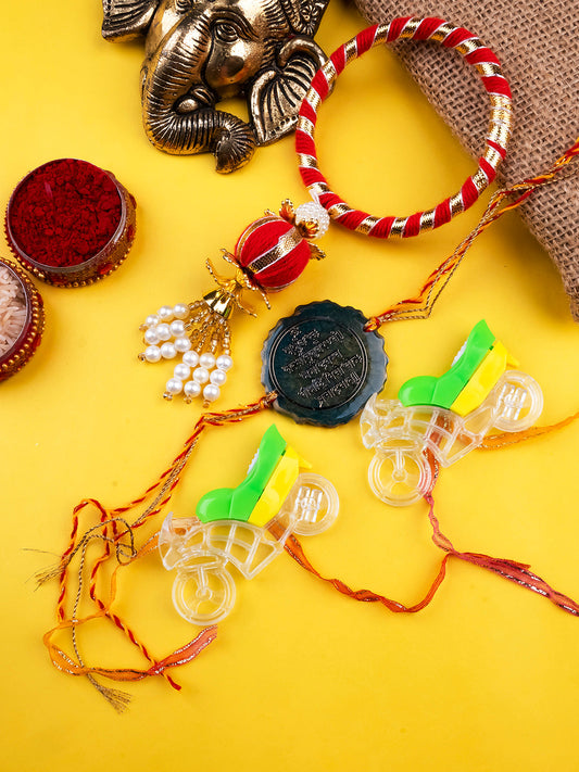 Divine Gayatri Mantra Rakhi With Others For Family of 4
