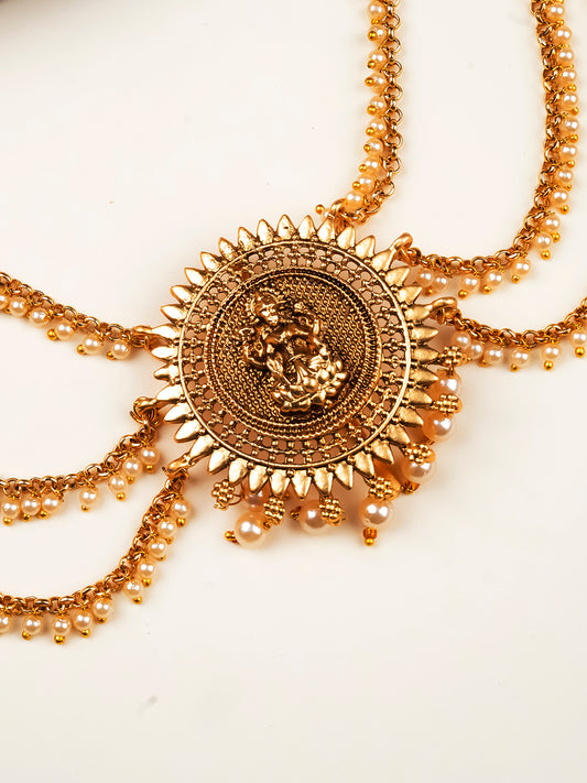 Classic Antique Temple Jada Billa with Mattal | South Indian Bridal Jada Decor