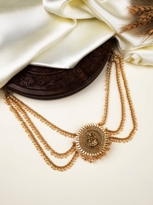 Classic Antique Temple Jada Billa with Mattal | South Indian Bridal Jada Decor