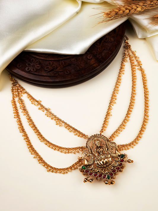 Premium Temple Antique Jada Billai with Mattal | Bridal Hair Accessory