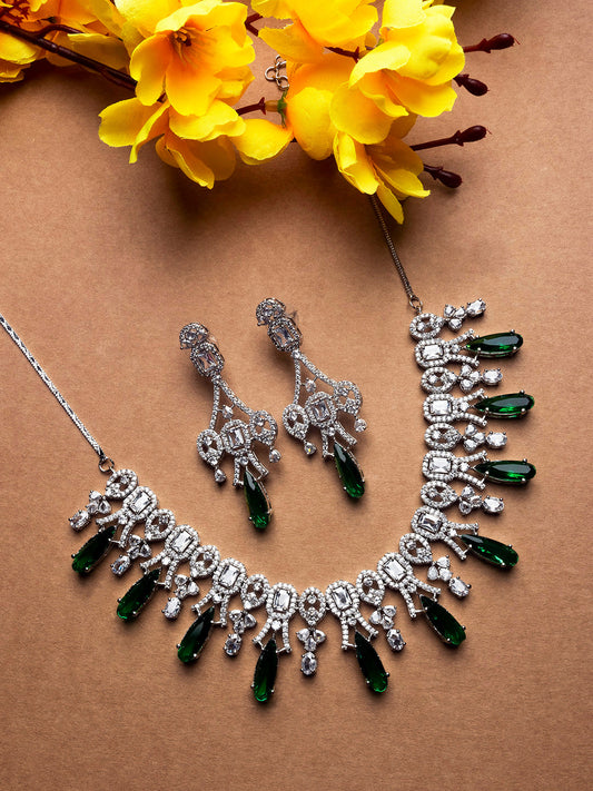 AD CZ jewelry designer necklace set featuring exquisite craftsmanship and stunning design