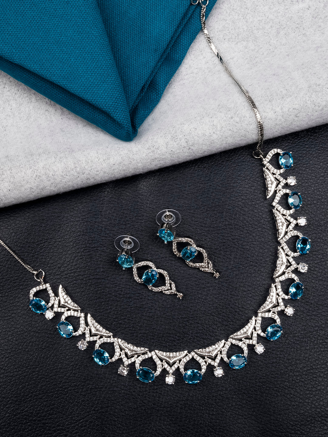 AD CZ jewelry designer necklace set featuring exquisite craftsmanship and stunning design