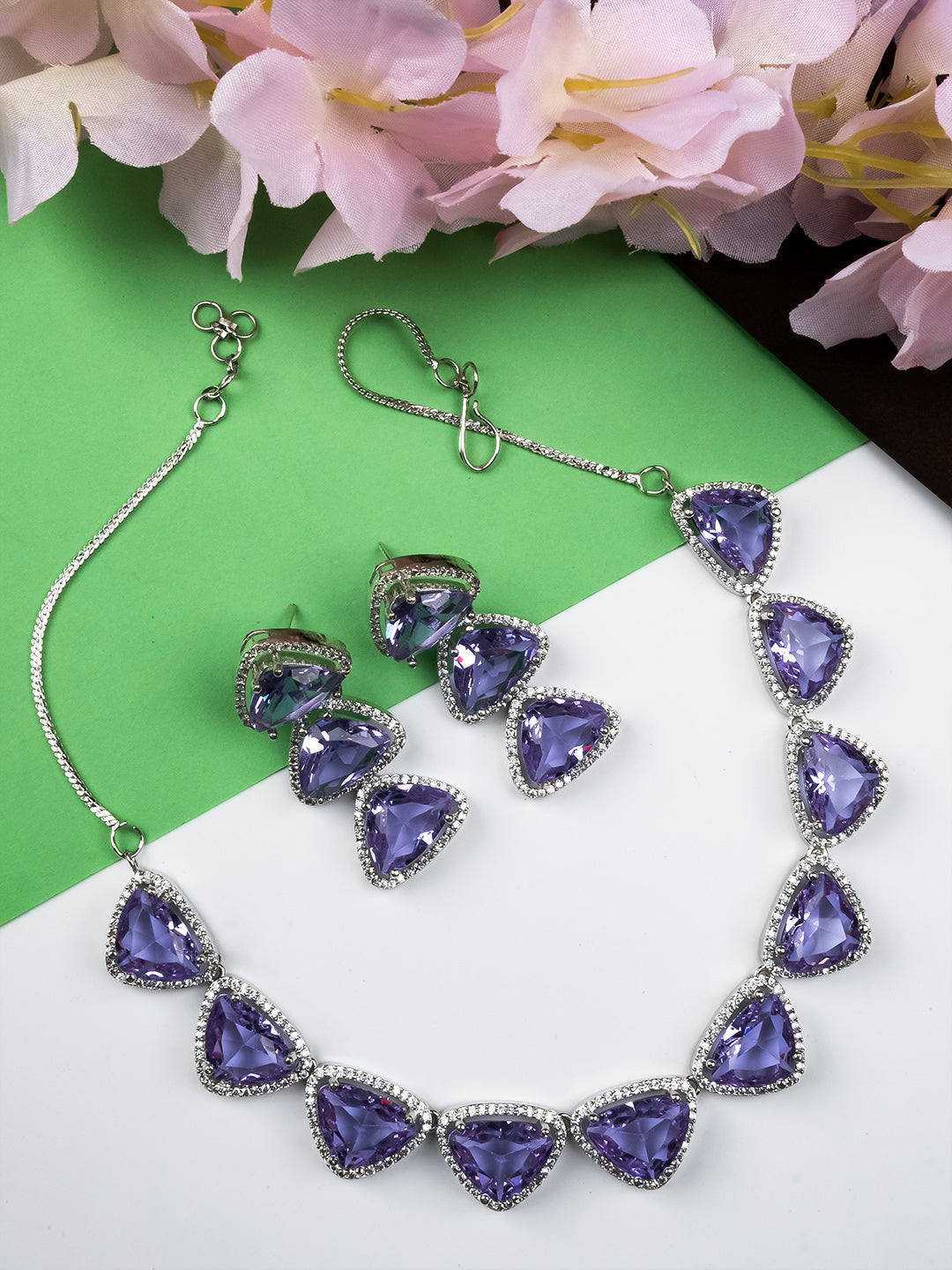 AD CZ jewelry designer necklace set featuring exquisite craftsmanship and stunning design